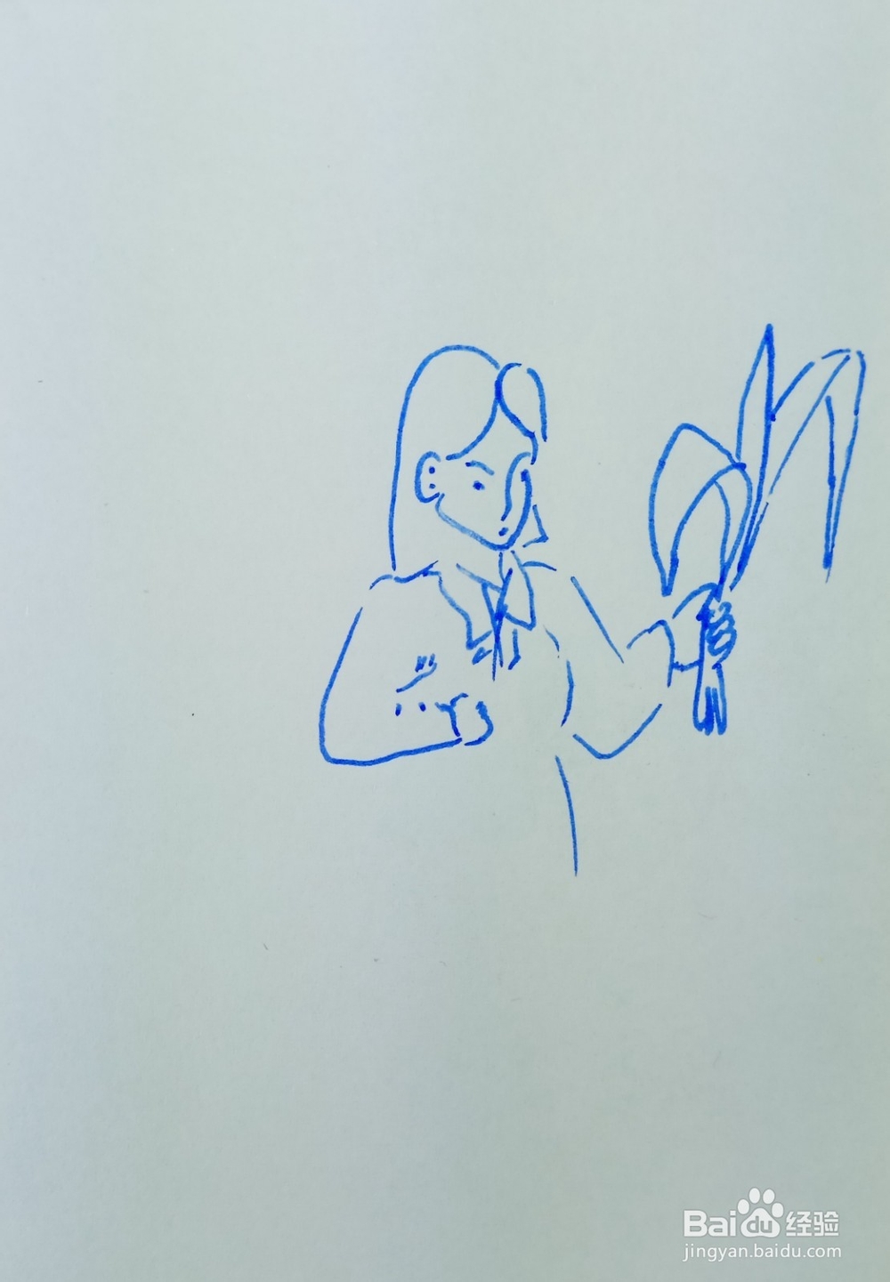 怎样画儿童简笔画拿起一朵漂亮的鲜花？