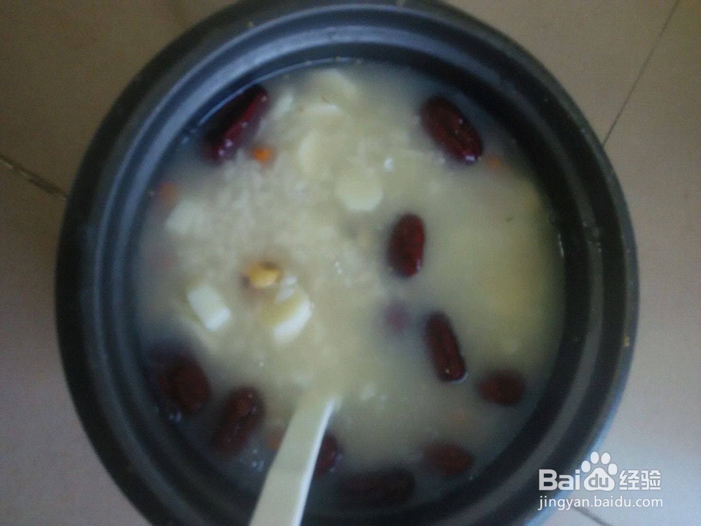 莲子山药粥的做法