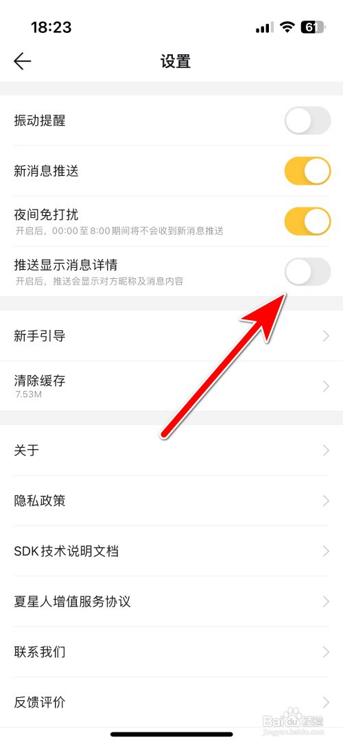 Summer如何禁止推送显示消息详情