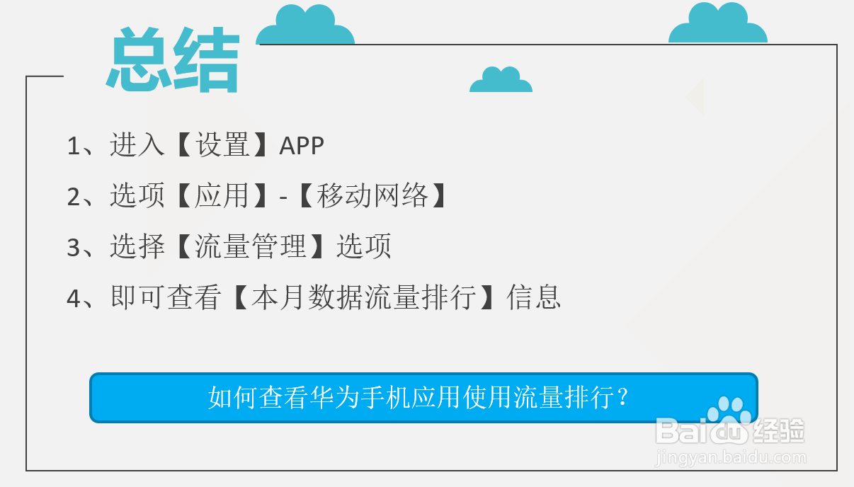 如何查看华为手机应用使用流量排行？