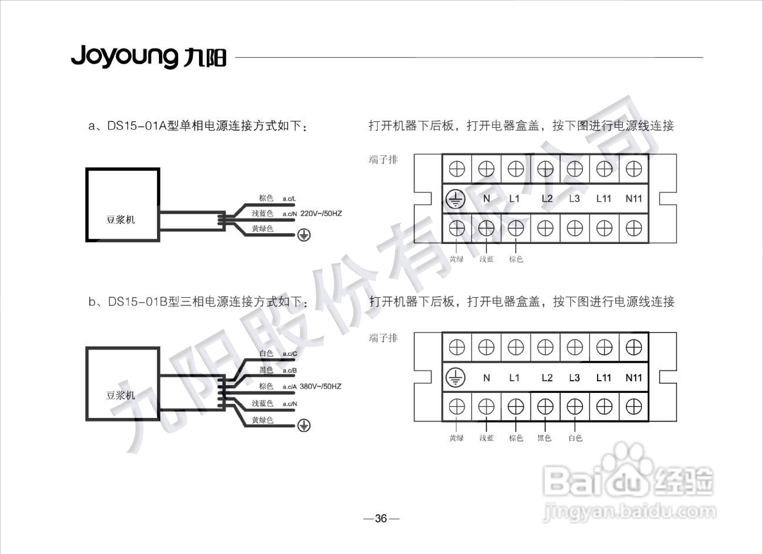 九阳豆浆机DS15-01B型使用说明书:[4]