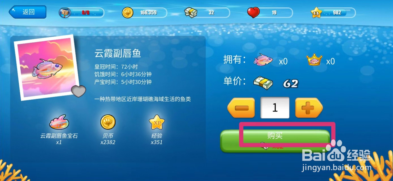 开心水族箱怎么获得云霞副唇鱼