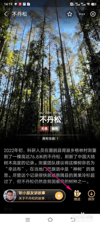 怎么赠送蚂蚁森林神奇物种卡片