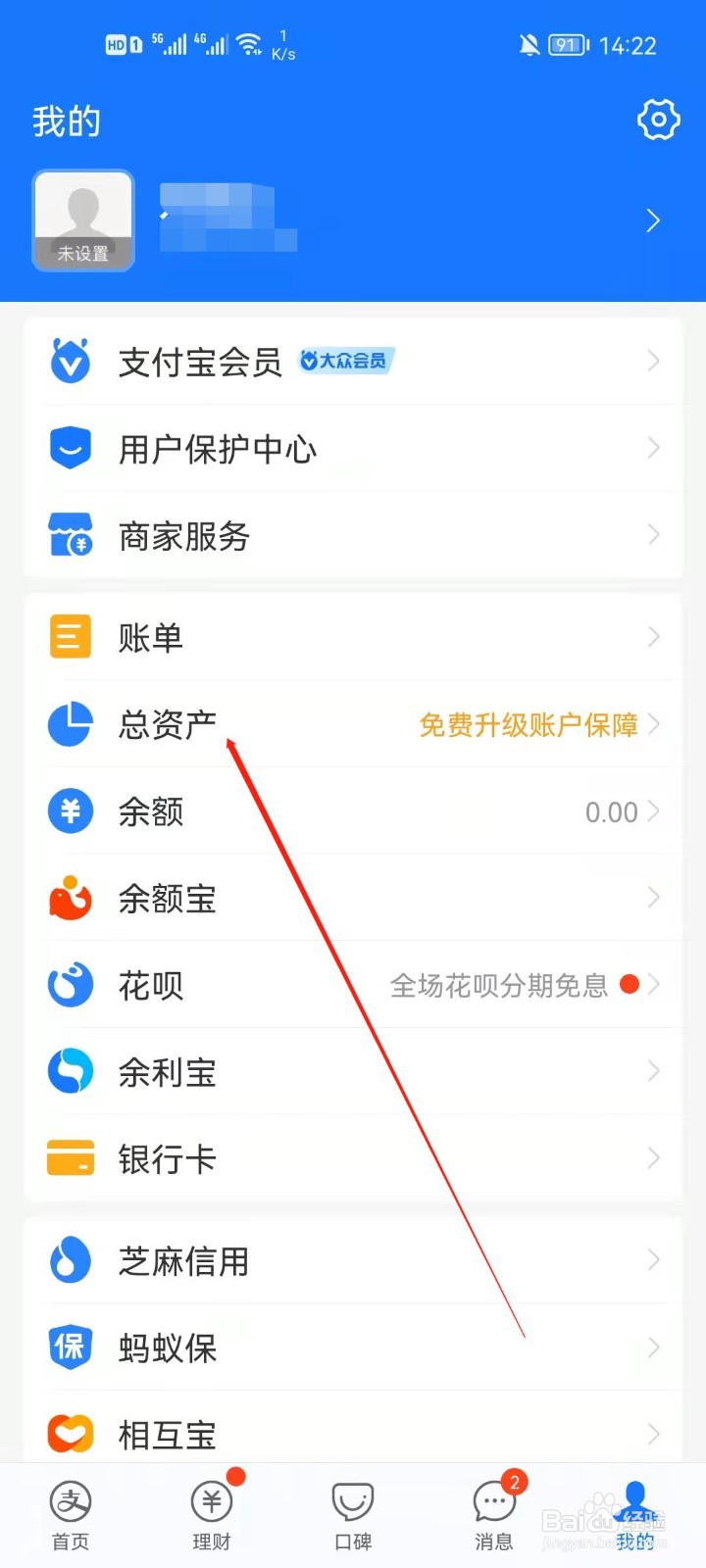 支付宝怎么查看全部资金