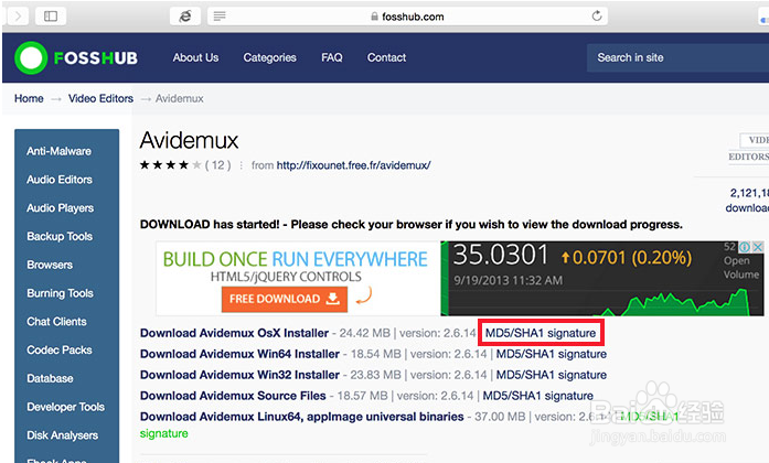 「Avidemux」支持MAC免费简易影片切割转文件