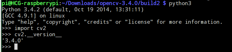 树莓派编译安装opencv3