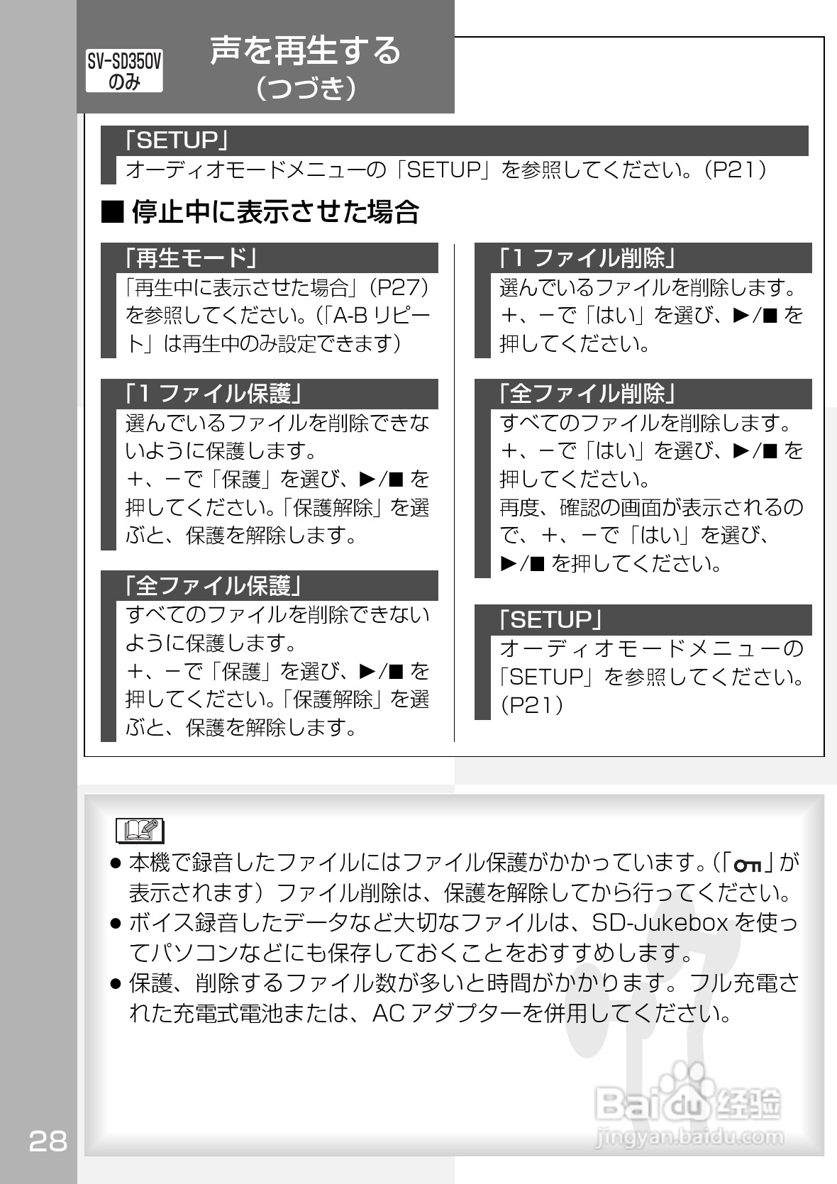 Panasonic SV-SD350V/300随身听使用说明书:[3]