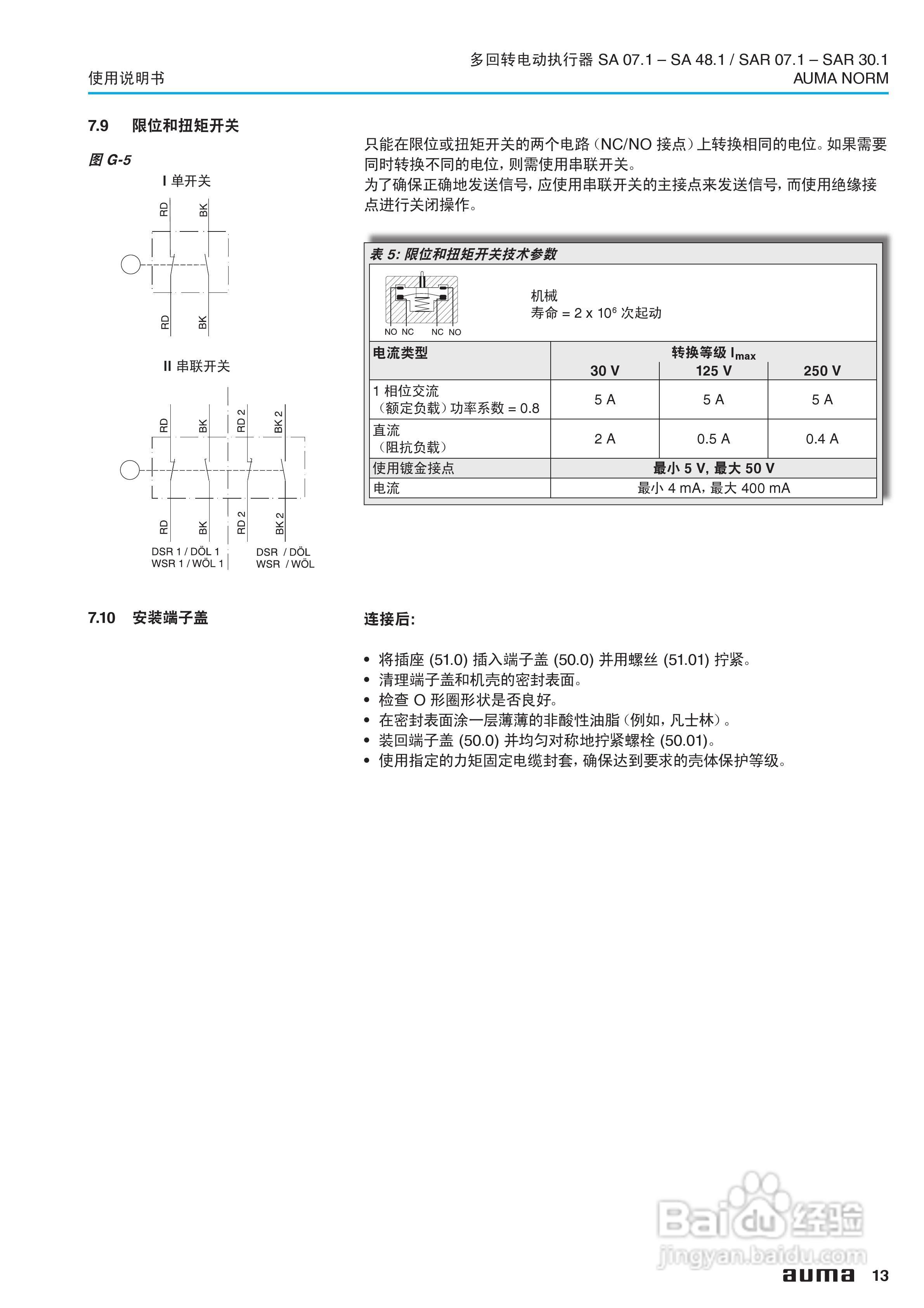 SA系列多回转电动执行器使用说明书:[2]