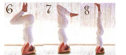 如何靠墙倒立图解