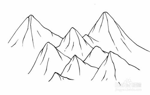 中国最有名的山峰简笔画 百度经验