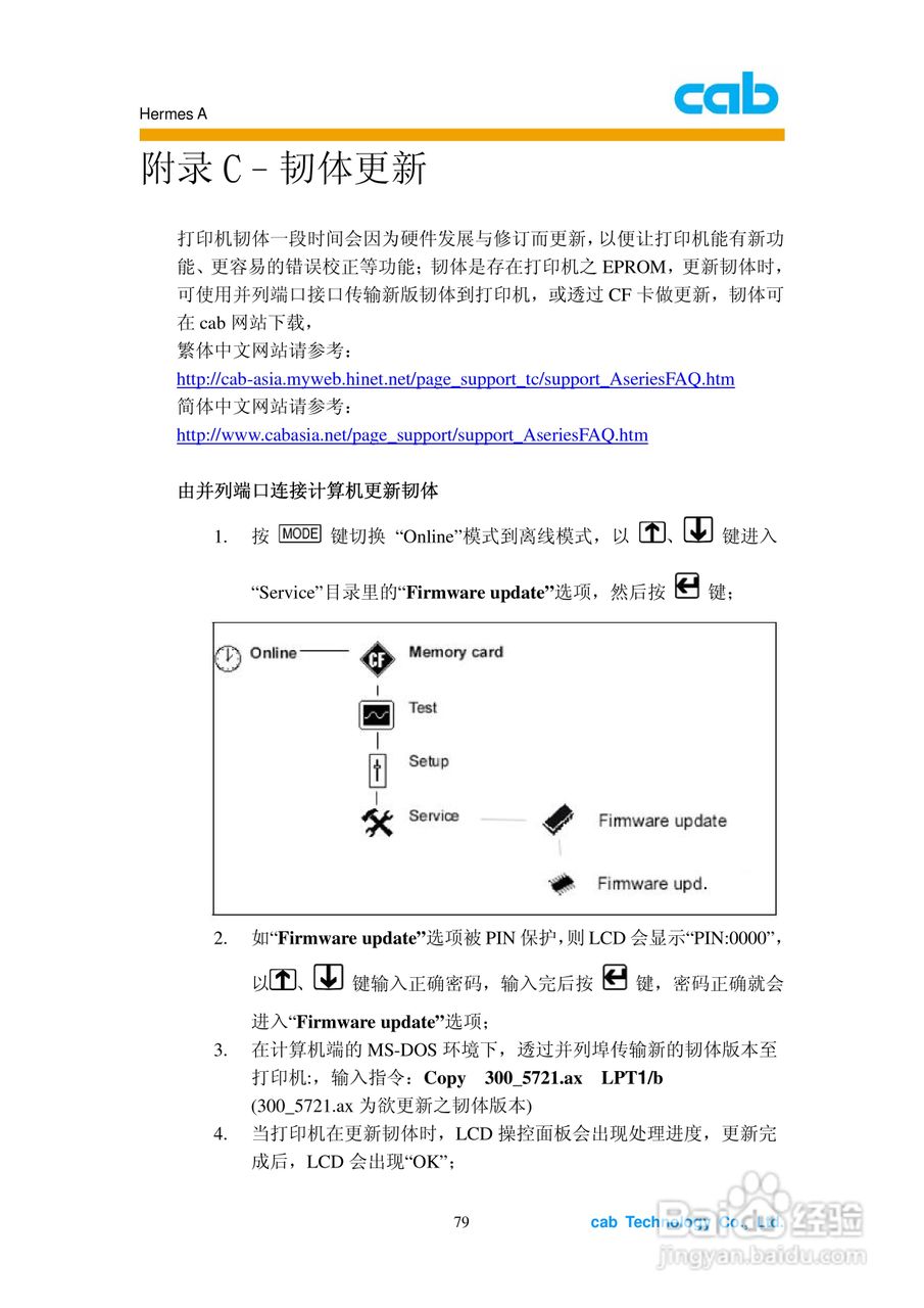 cab Hermes A打印机使用说明书:[8]
