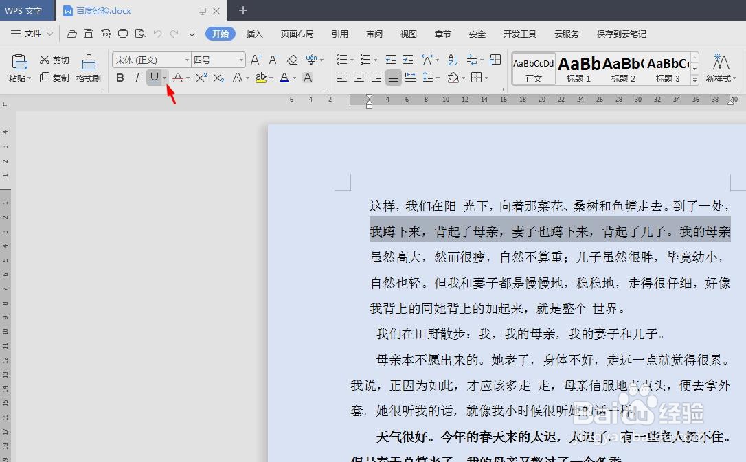 wps文档中如何插入下划虚线