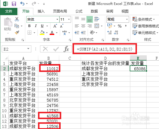 Excel中Sumif函数的使用方法