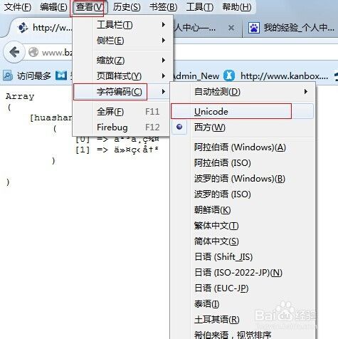 浏览器中文乱码的设置