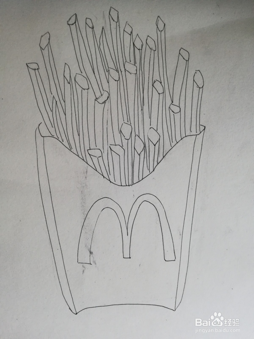 怎么画麦当劳薯条的儿童水粉写生