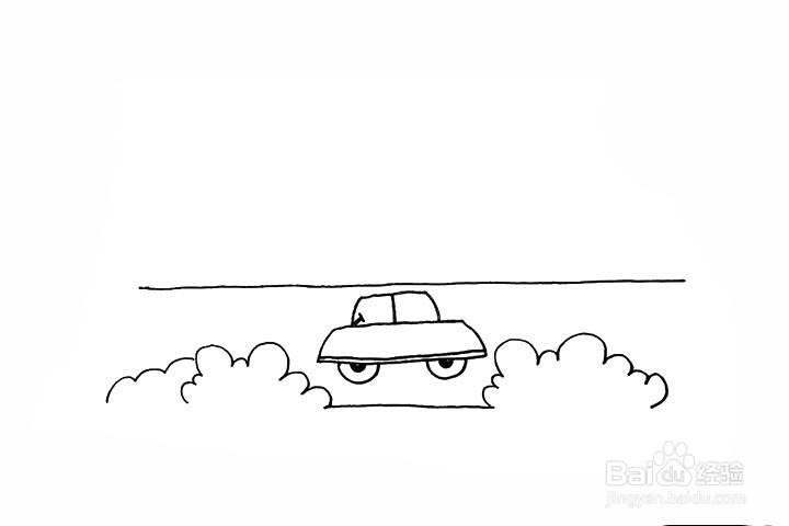 简笔画奔跑的汽车