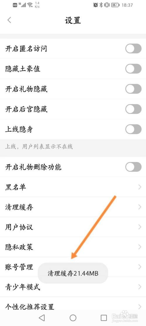 面具聊天咋么清理缓存