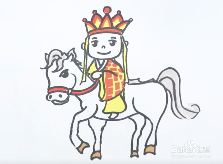 唐僧骑马怎么画