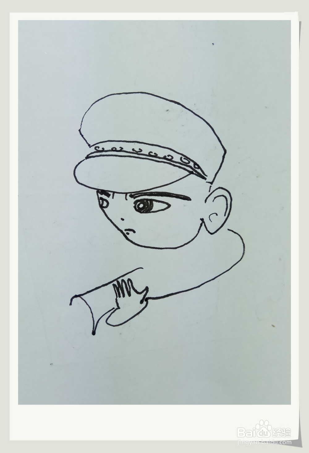 怎样画钢笔画“小警官”