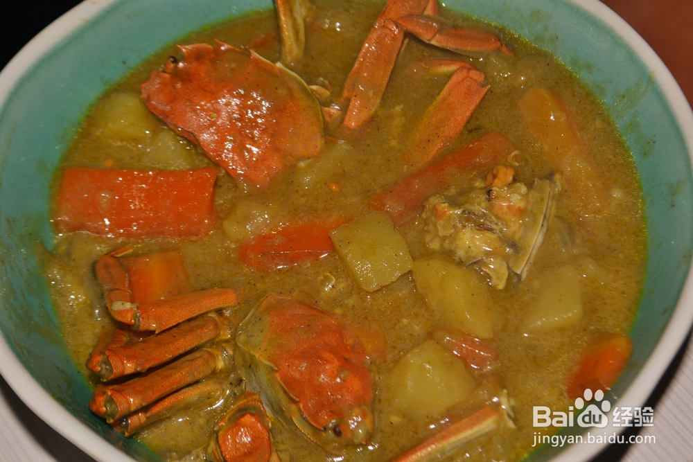 味美鲜香的椰浆咖喱河蟹大闸蟹