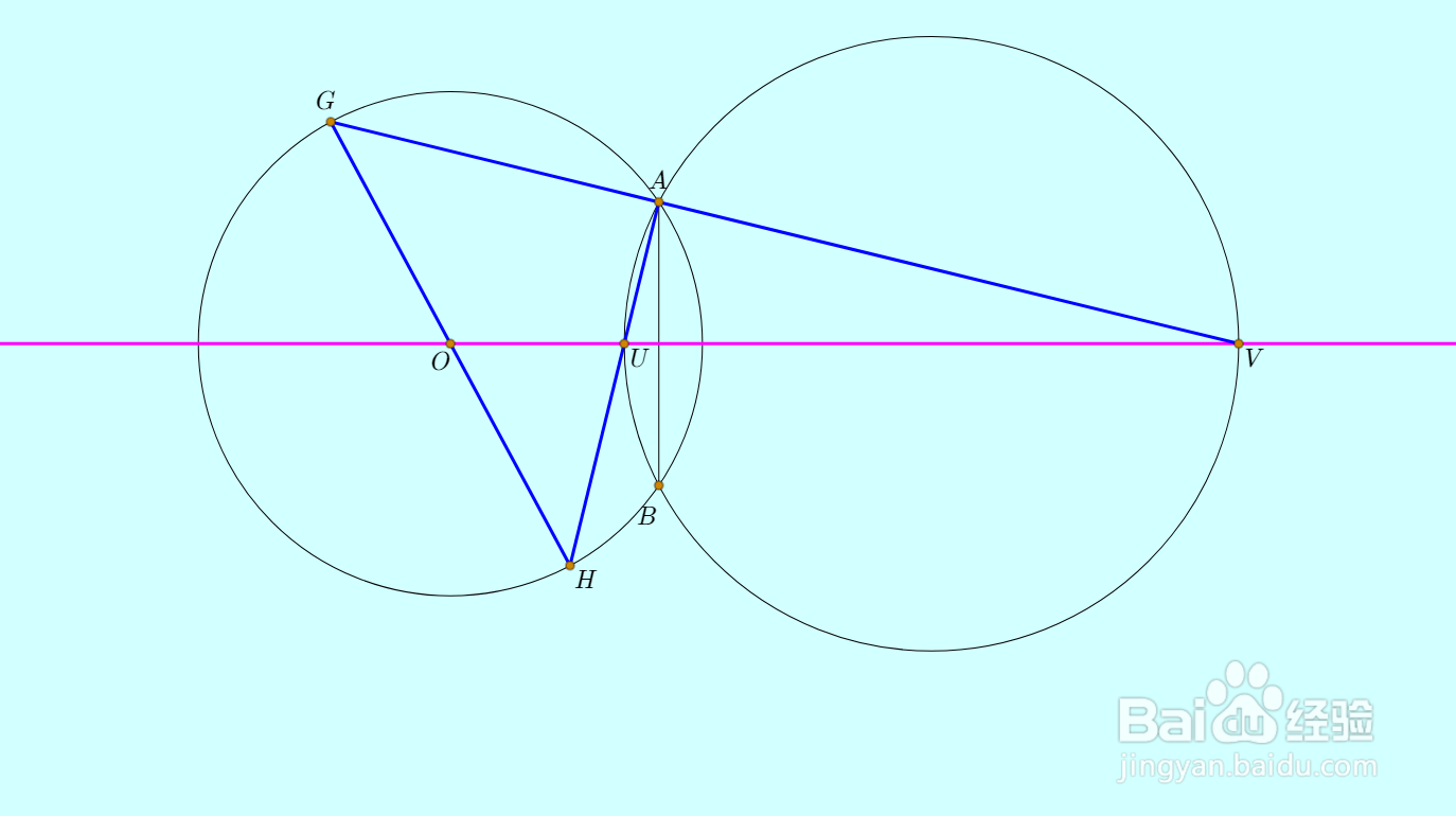 【尺规作图】怎么单尺确定相交两圆的圆心?