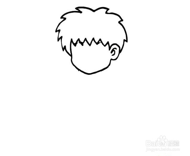 玩花样篮球的男孩简笔画
