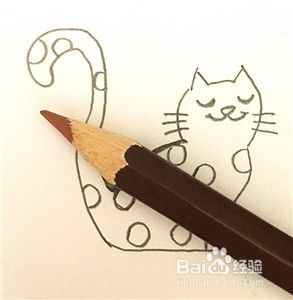 怎么画一只圆形斑纹猫的简笔画？