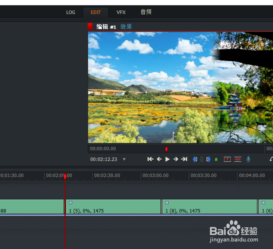 lightworks如何为视频图片添加转场的效果