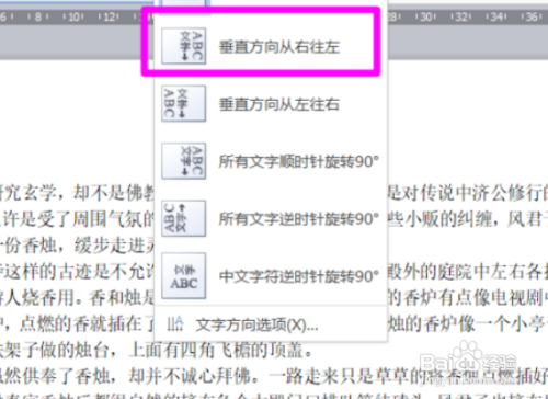 word设置文字方向怎么做