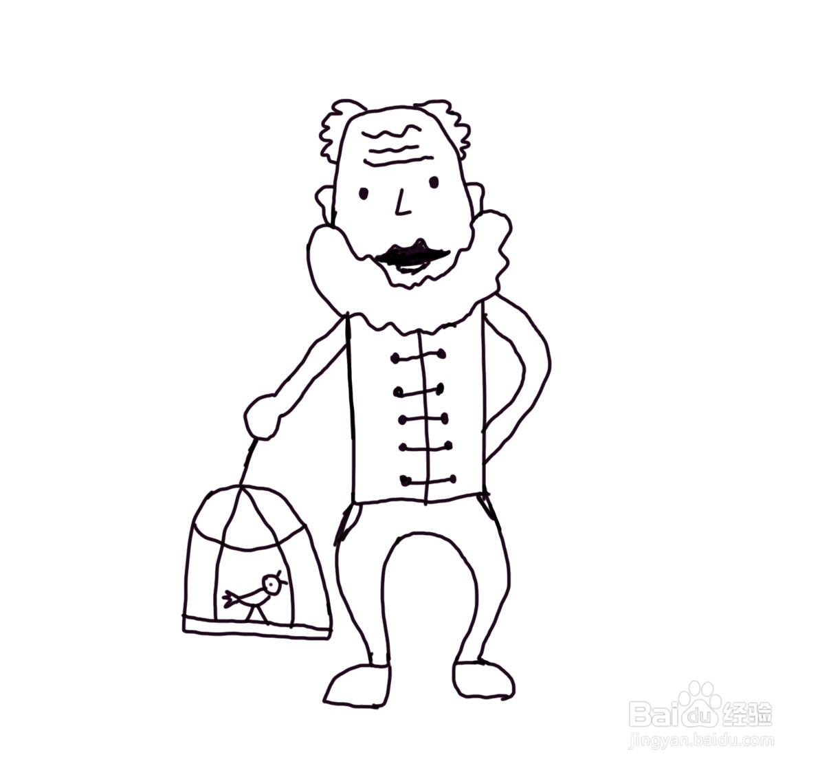 怎么画儿童彩色简笔画人物老爷爷?