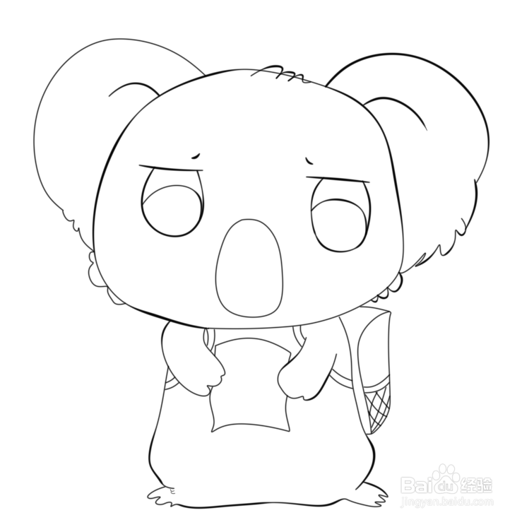 简笔画--Q版惶恐的考拉画法