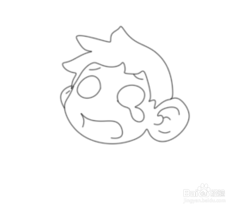 简笔画--Q版被扯耳朵的孩子画法