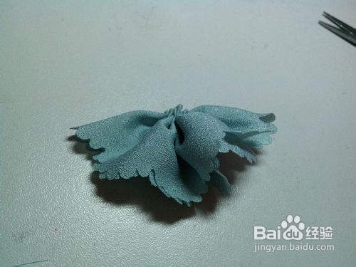 雪纺蝴蝶结拼布发圈教程