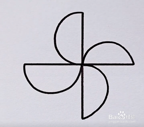 怎么快速画一个风车