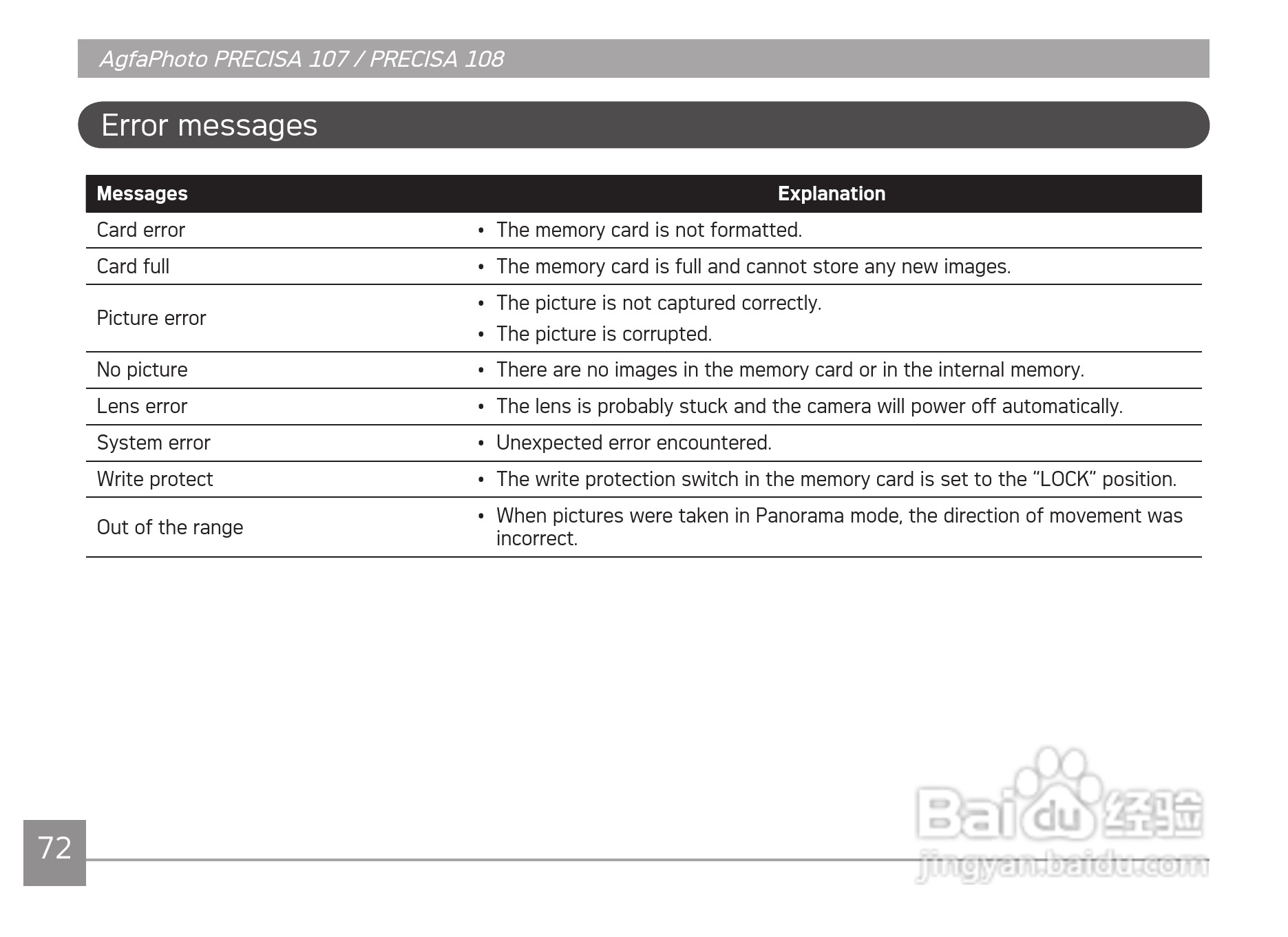 爱克发AgfaPhoto PRECISA 108数码相机使用说明书:[8]