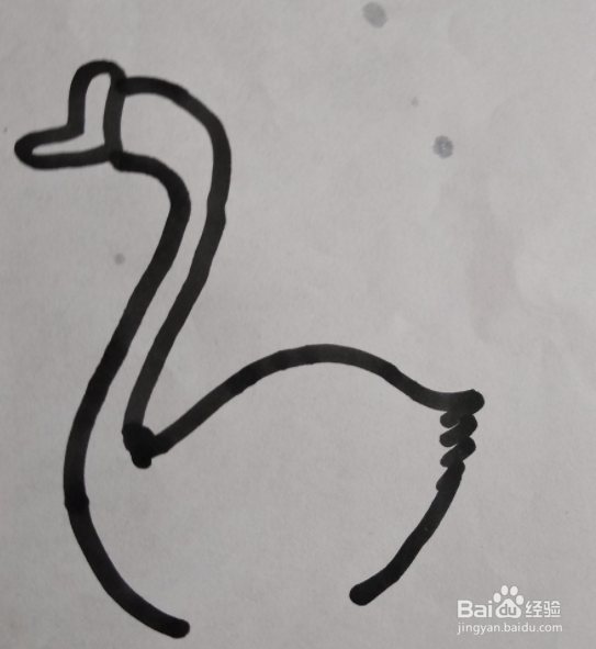 怎么画天鹅的儿童画