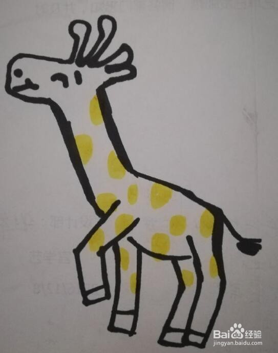 儿童简笔画 长颈鹿的画法