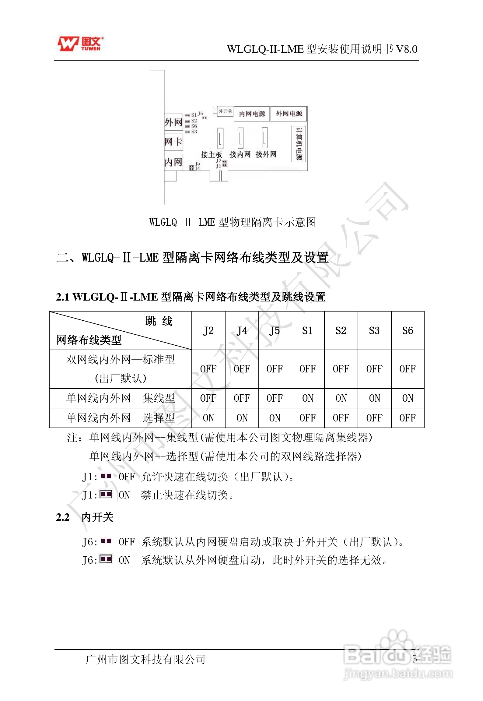 图文隔离卡WLGLQ-II-LME型说明书