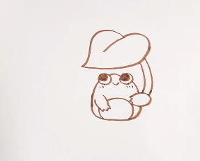 儿童简笔画——在荷叶下躲雨的小青蛙怎么画