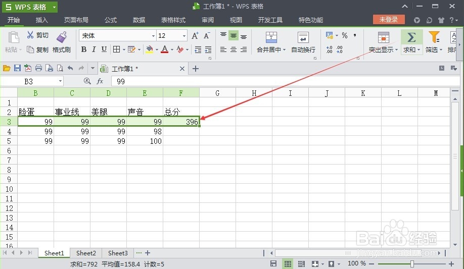 wps表格怎么自动求和,wps表格快速自动求和方法