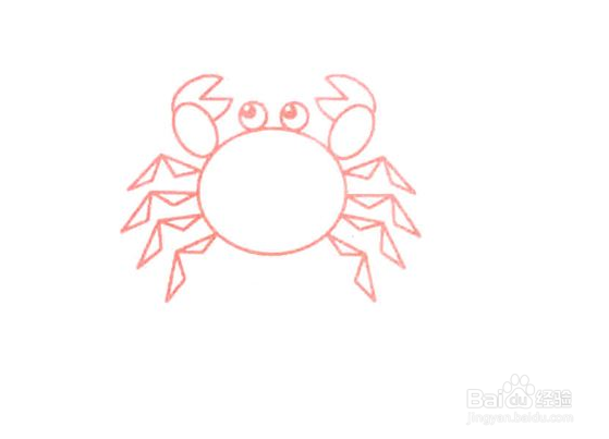 螃蟹简笔画分步图第二种画法