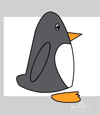 flash绘制一只卡通企鹅