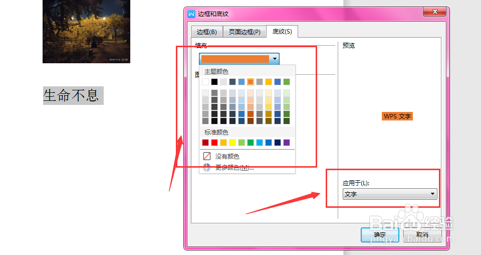 WPS文字文档中如何给文字添加底色