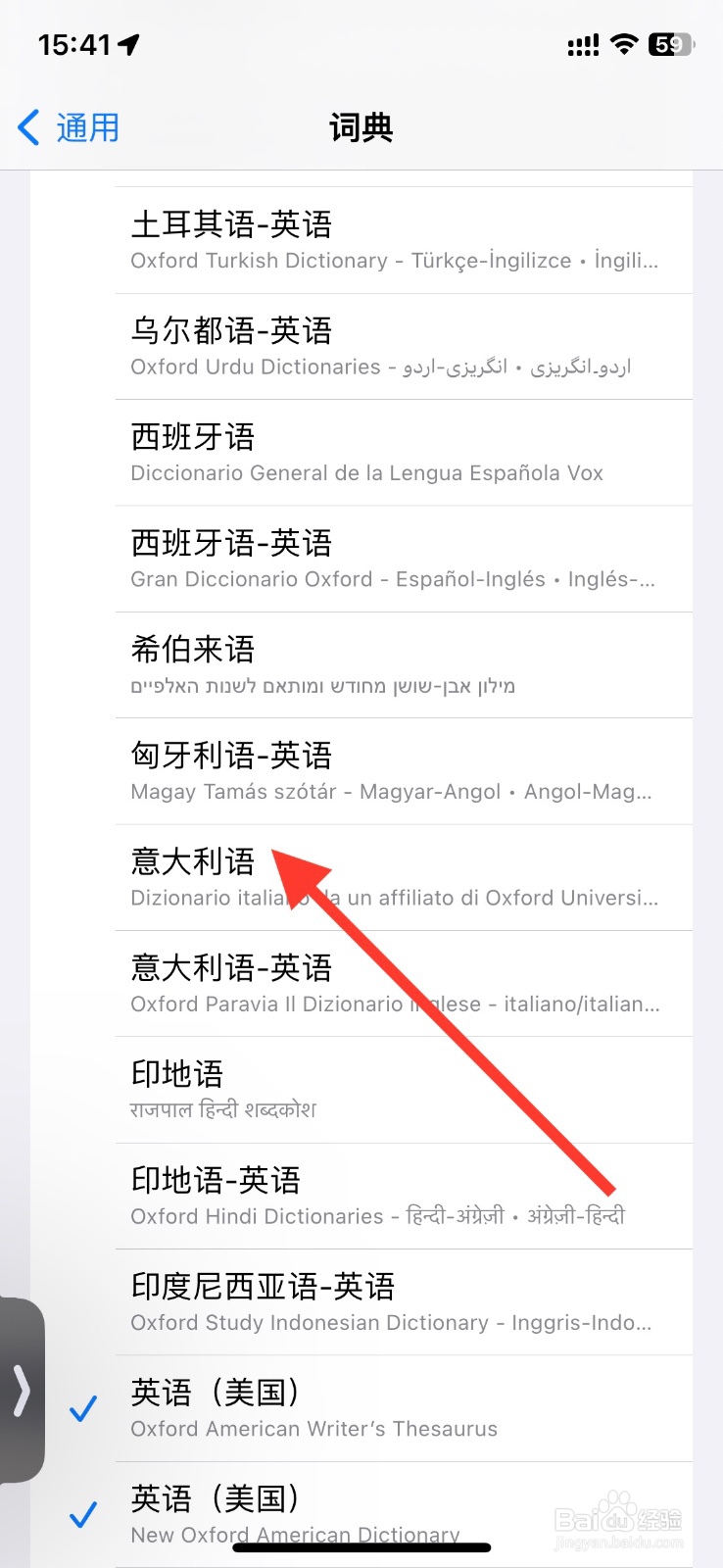 手机iPhone新添词典意大利语
