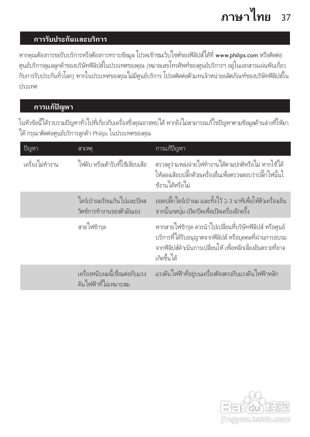 飞利浦HP8201电吹风使用说明书:[4]