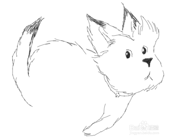 卡通线稿小猫是怎么画的