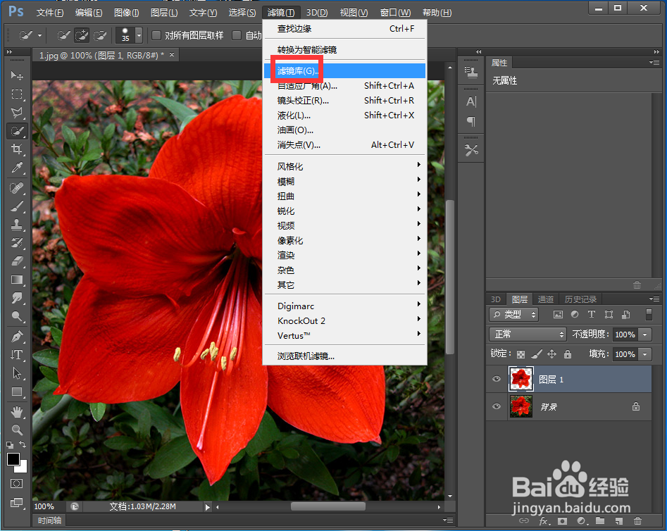 怎样给花朵添加墨水轮廓效果