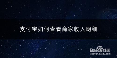 支付宝如何查看商家收入明细