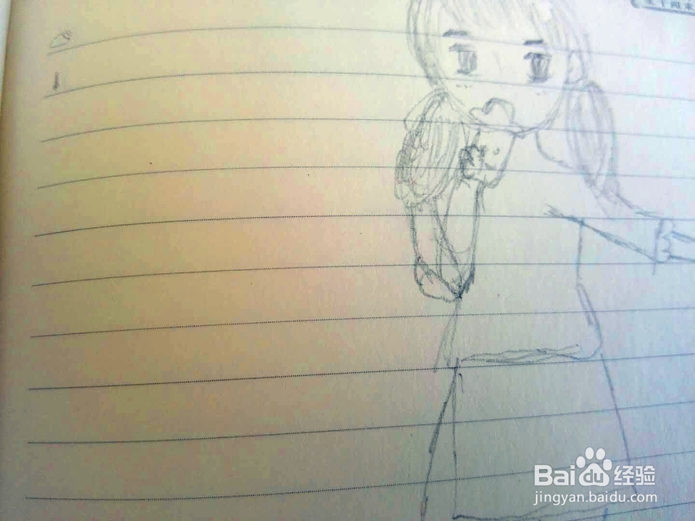 唱歌的小女孩简笔画
