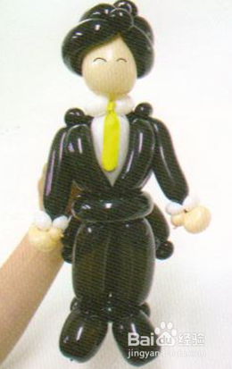 魔法气球造型系列之气球新人（新郎）